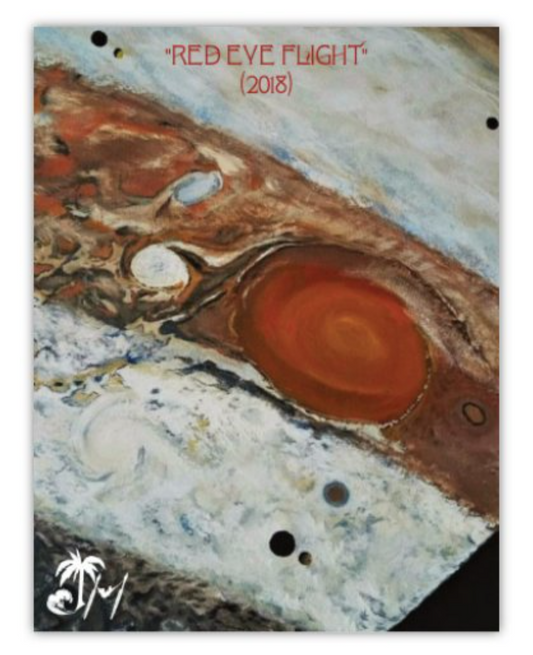 "Red Eye Flight" Postcard Magnet