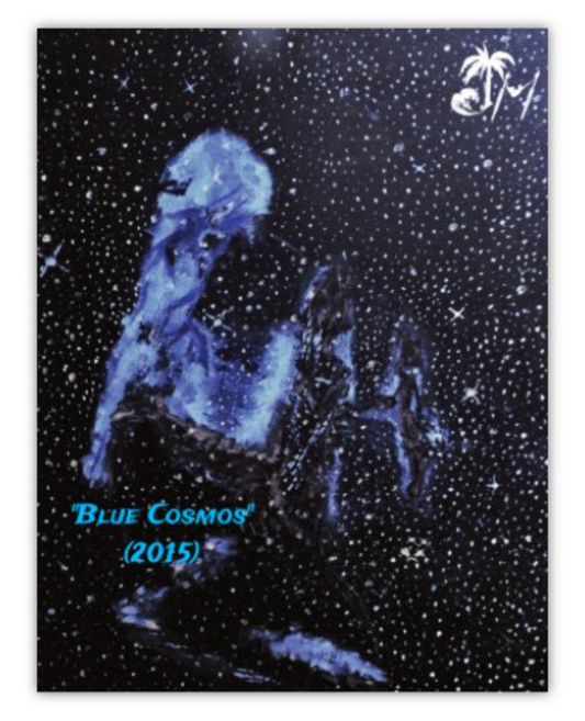 "Blue Cosmos" Postcard Magnet